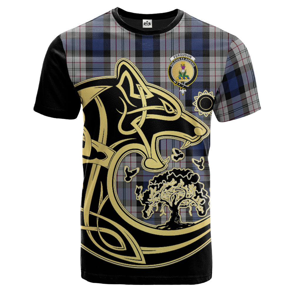 Printivon Ferguson Dress Crest Celtic Wolf Tartan T Shirt Custom Your Text