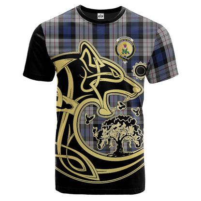 Printivon Ferguson Dress Crest Celtic Wolf Tartan T Shirt Custom Your Text