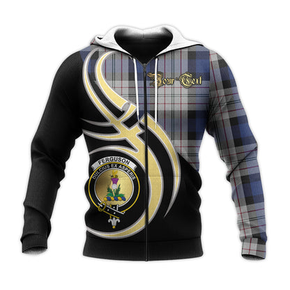 Printivon Ferguson Dress Clan Believe In Me Crest Tartan Knitted Hoodie Custom Your Text