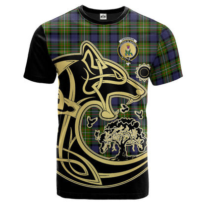 Printivon Ferguson Modern Crest Celtic Wolf Tartan T Shirt Custom Your Text