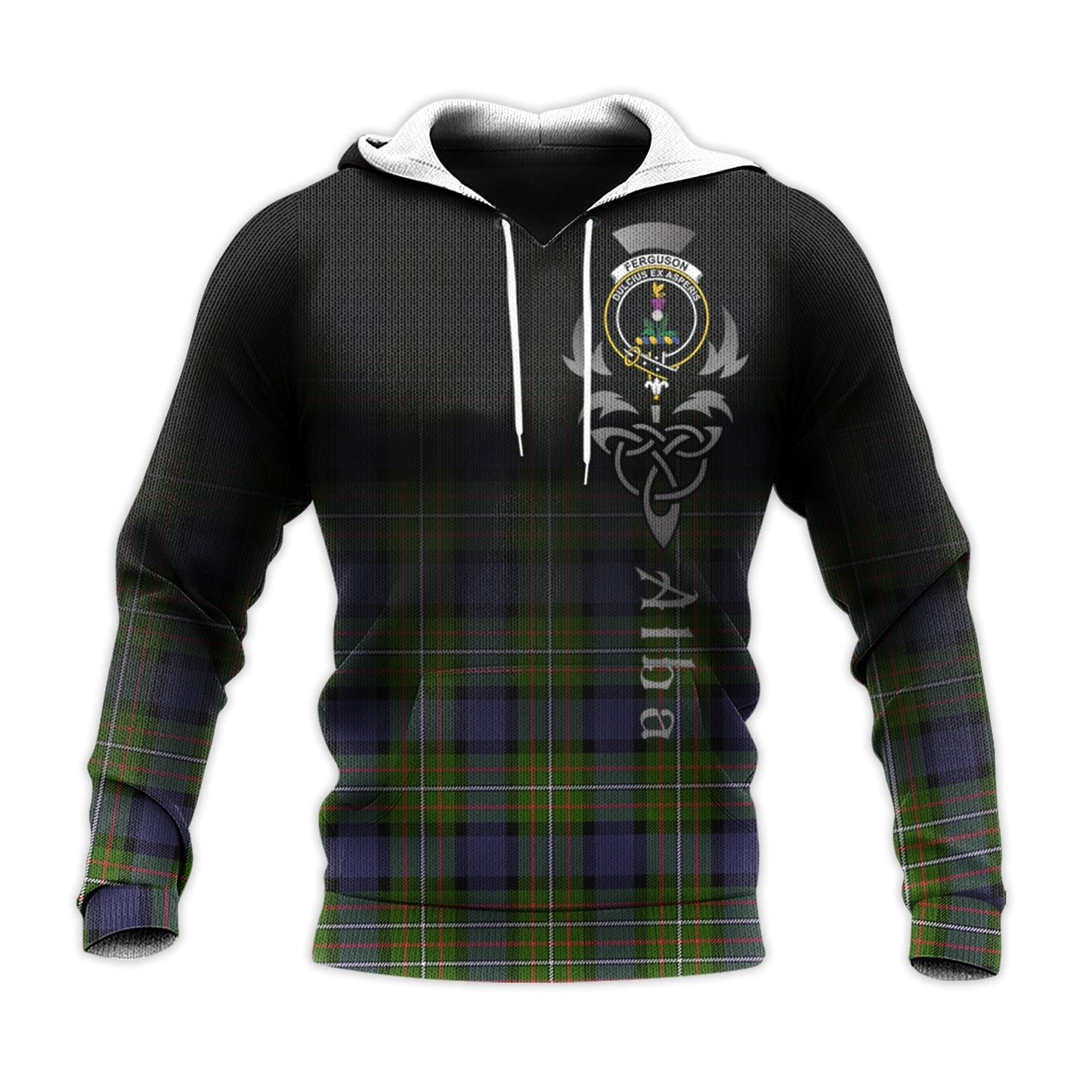 Printivon Ferguson Modern Tartan Crest Alba Celtic Hoodie