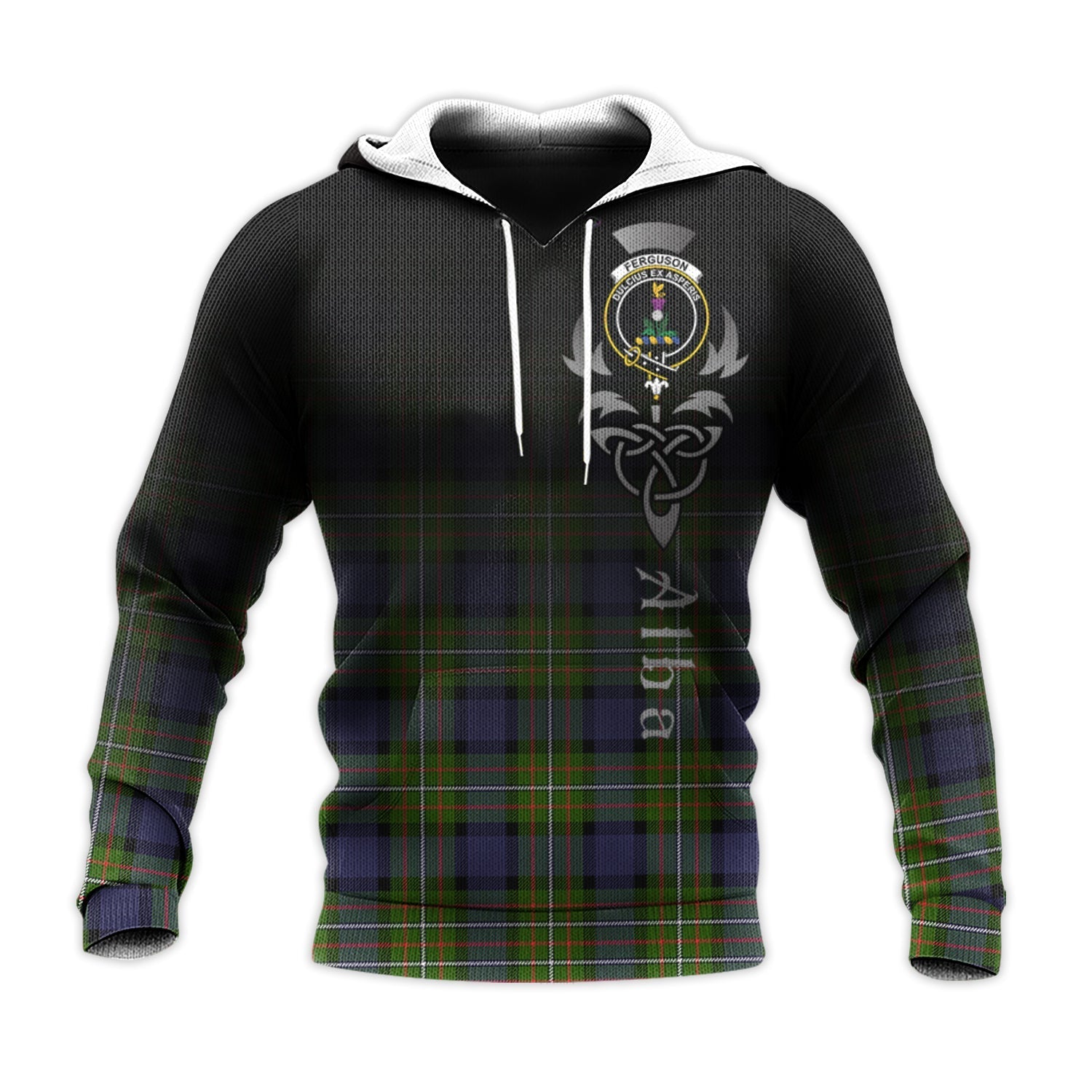 Printivon Ferguson Modern Tartan Crest Alba Celtic Hoodie