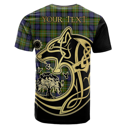 Printivon Ferguson Modern Crest Celtic Wolf Tartan T Shirt Custom Your Text