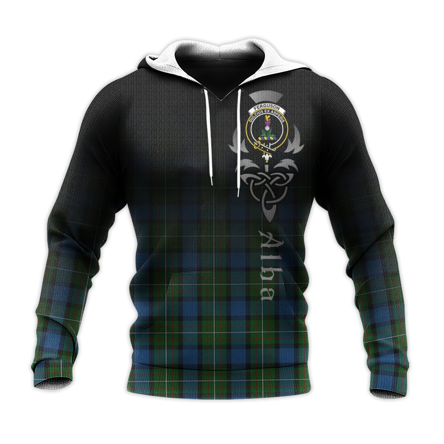 Printivon Ferguson Of Atholl Tartan Crest Alba Celtic Hoodie
