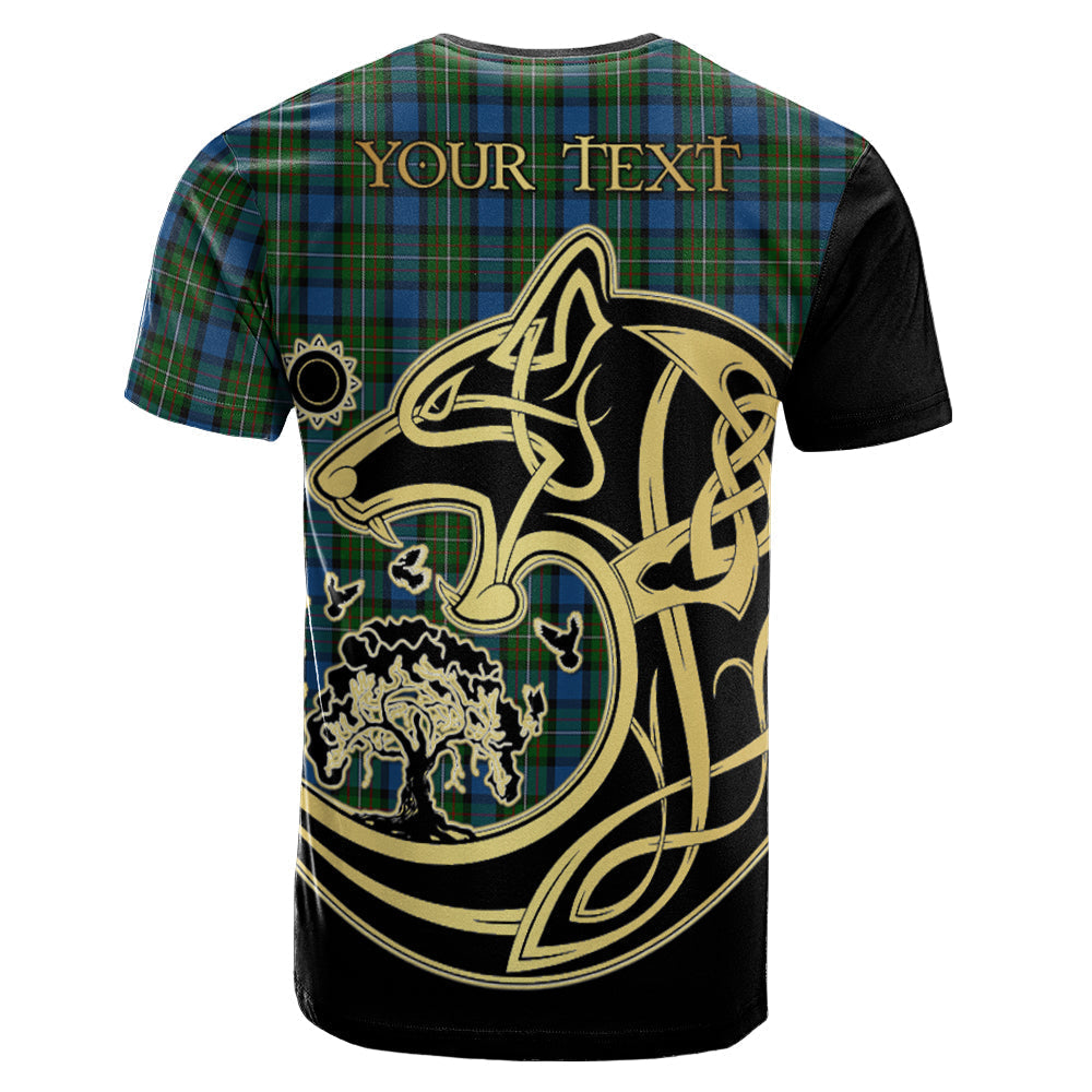 Printivon Ferguson of Atholl Crest Celtic Wolf Tartan T Shirt Custom Your Text