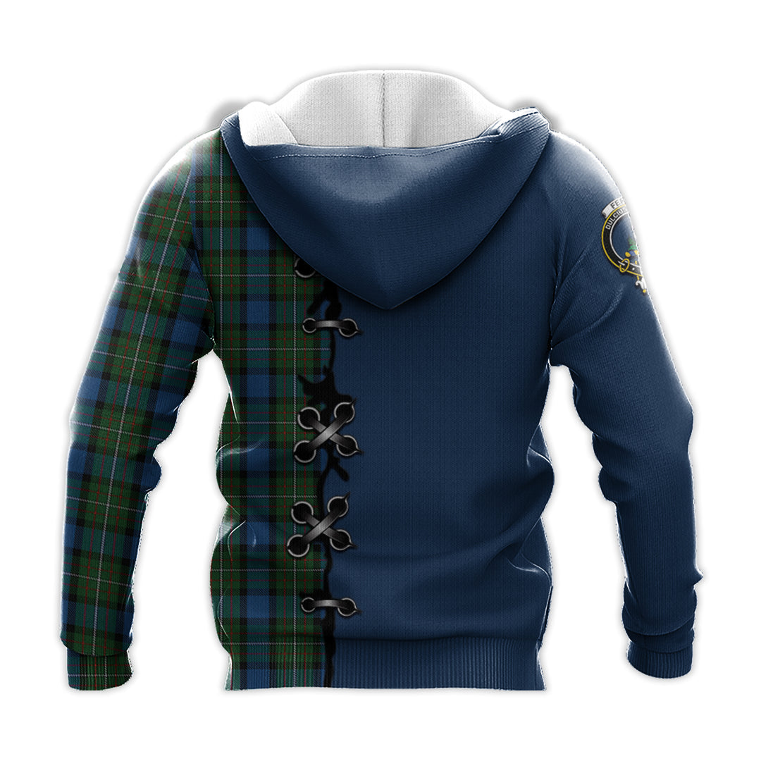 Printivon Ferguson Of Atholl Tartan Hoodie Lion Rampant And Celtic Thistle Style