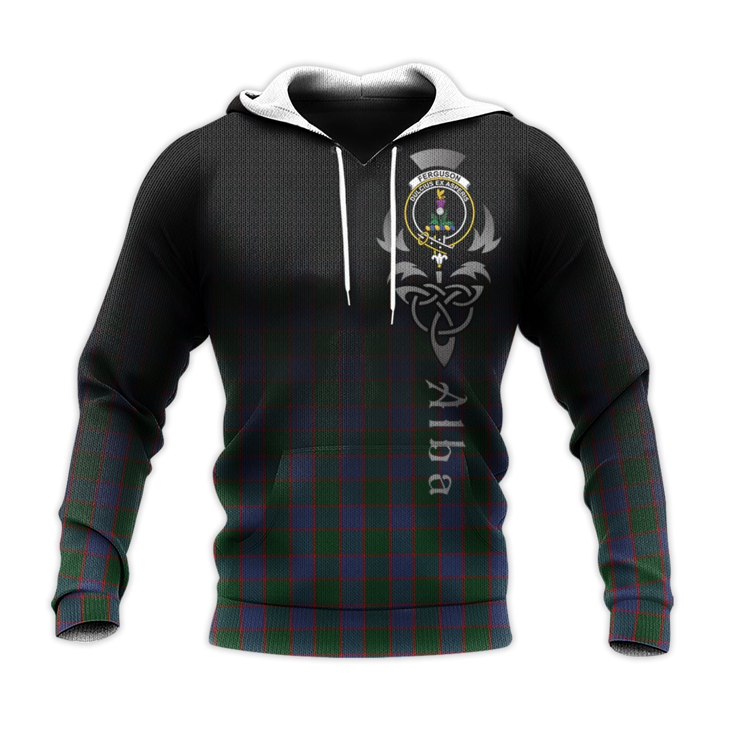 Printivon Ferguson Old Tartan Crest Alba Celtic Hoodie