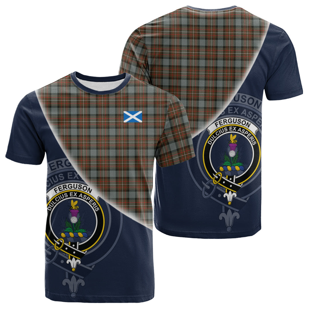Printivon Ferguson Weathered Tartan Scottish Crest T Shirt