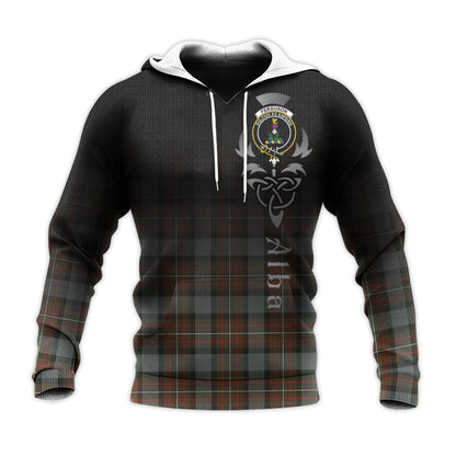 Printivon Ferguson Weathered Tartan Crest Alba Celtic Hoodie