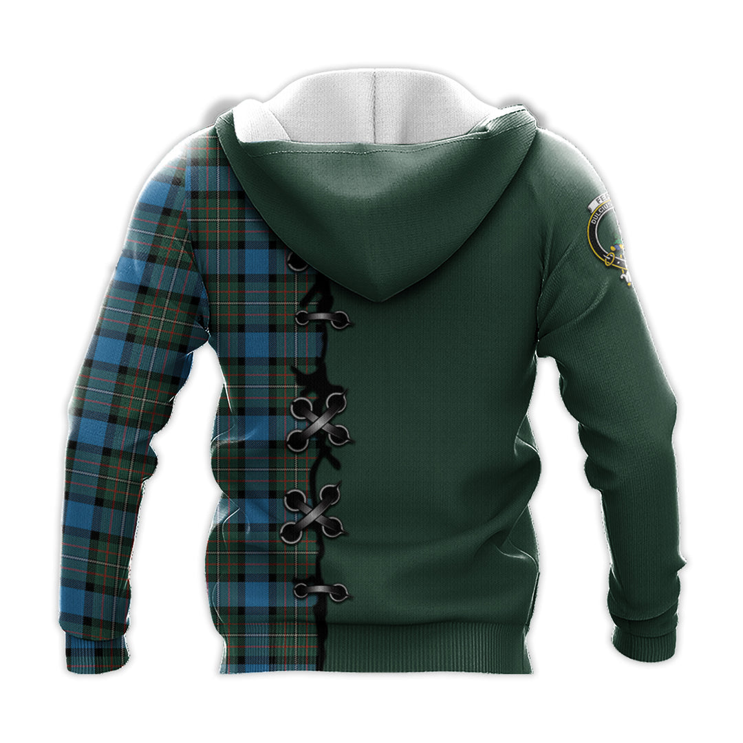 Printivon Fergusson Ancient Tartan Hoodie Lion Rampant And Celtic Thistle Style
