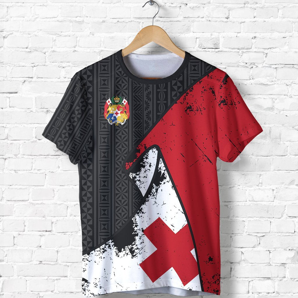 Tonga T - Shirt - Tonga Flag Coat Of Arms Grunge - A16