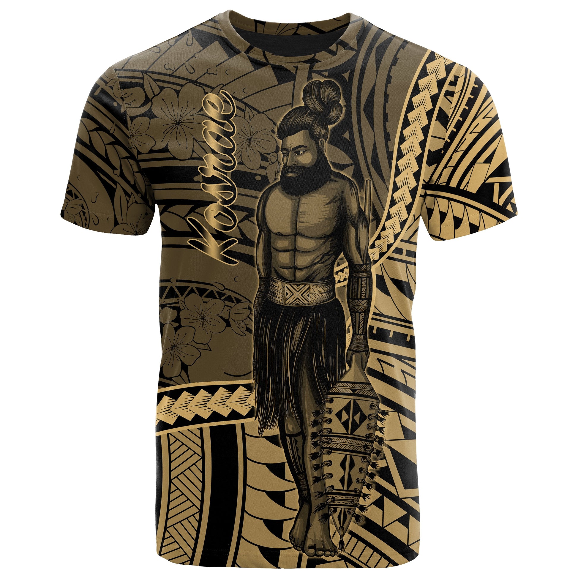 Kosrae State T Shirt Seal Of Kosrae State Polynesian Gold Patterns