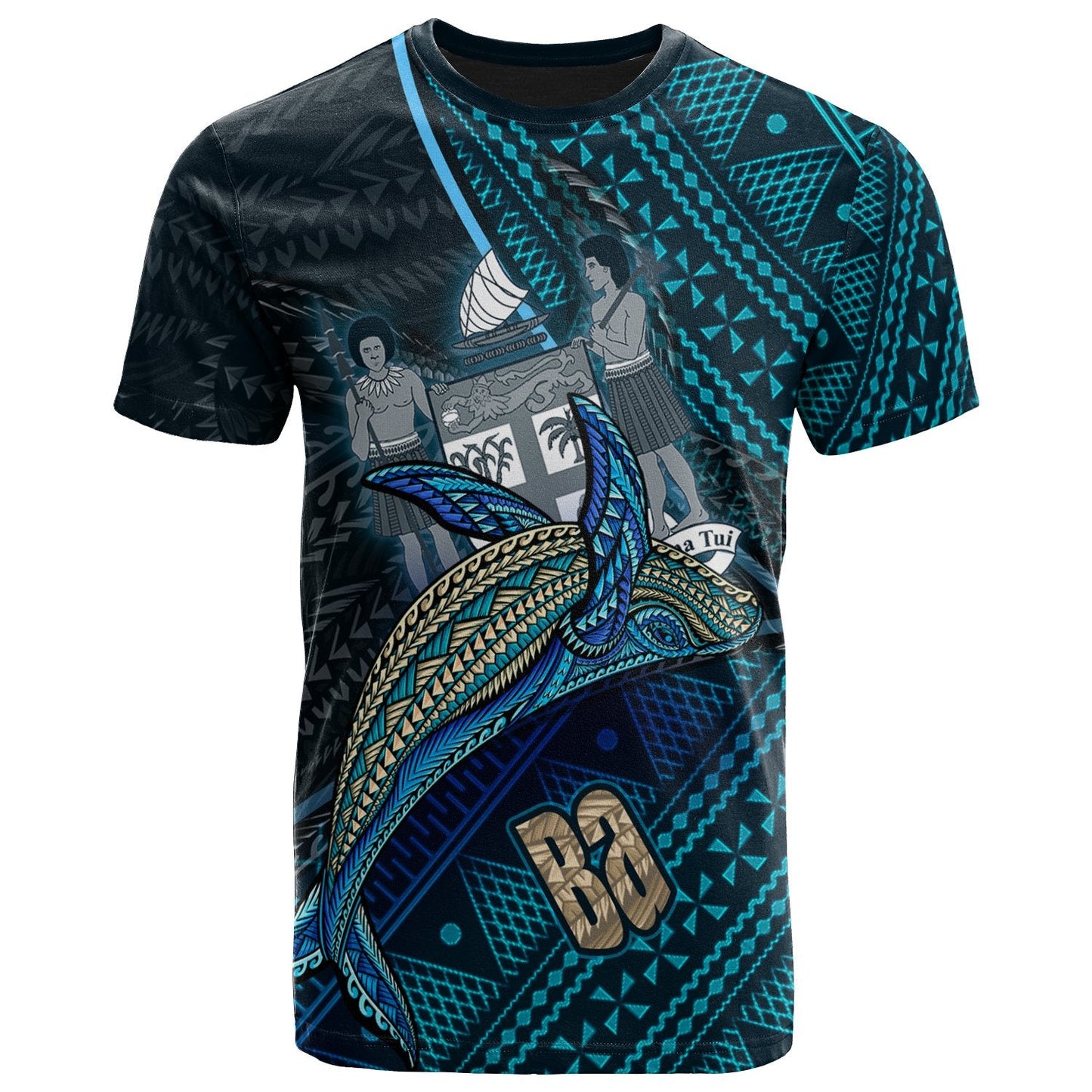Fiji T Shirt Ba Seal Fiji With Blue Whale