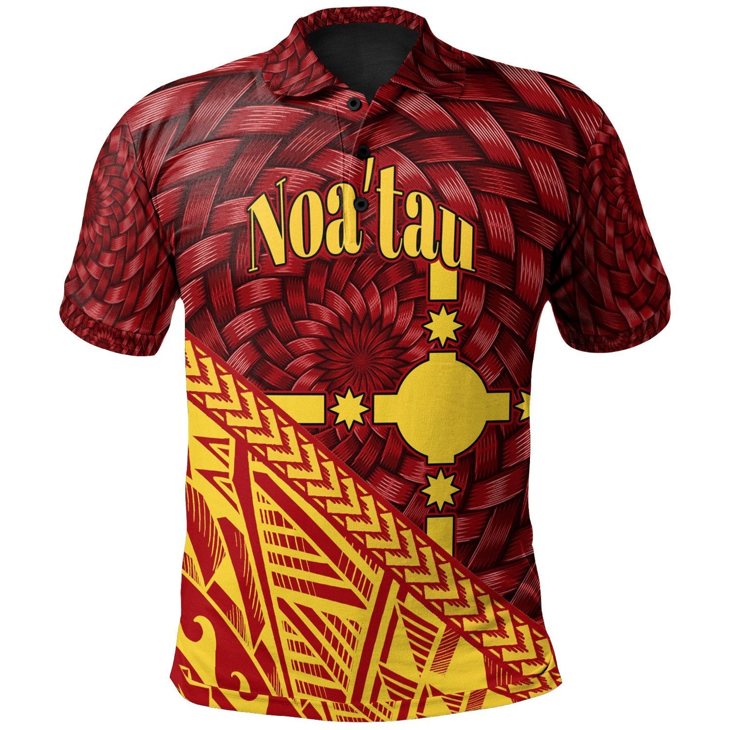 Rotuma Polo Shirt - Noaʻtau Tapa Patterns With Bamboo