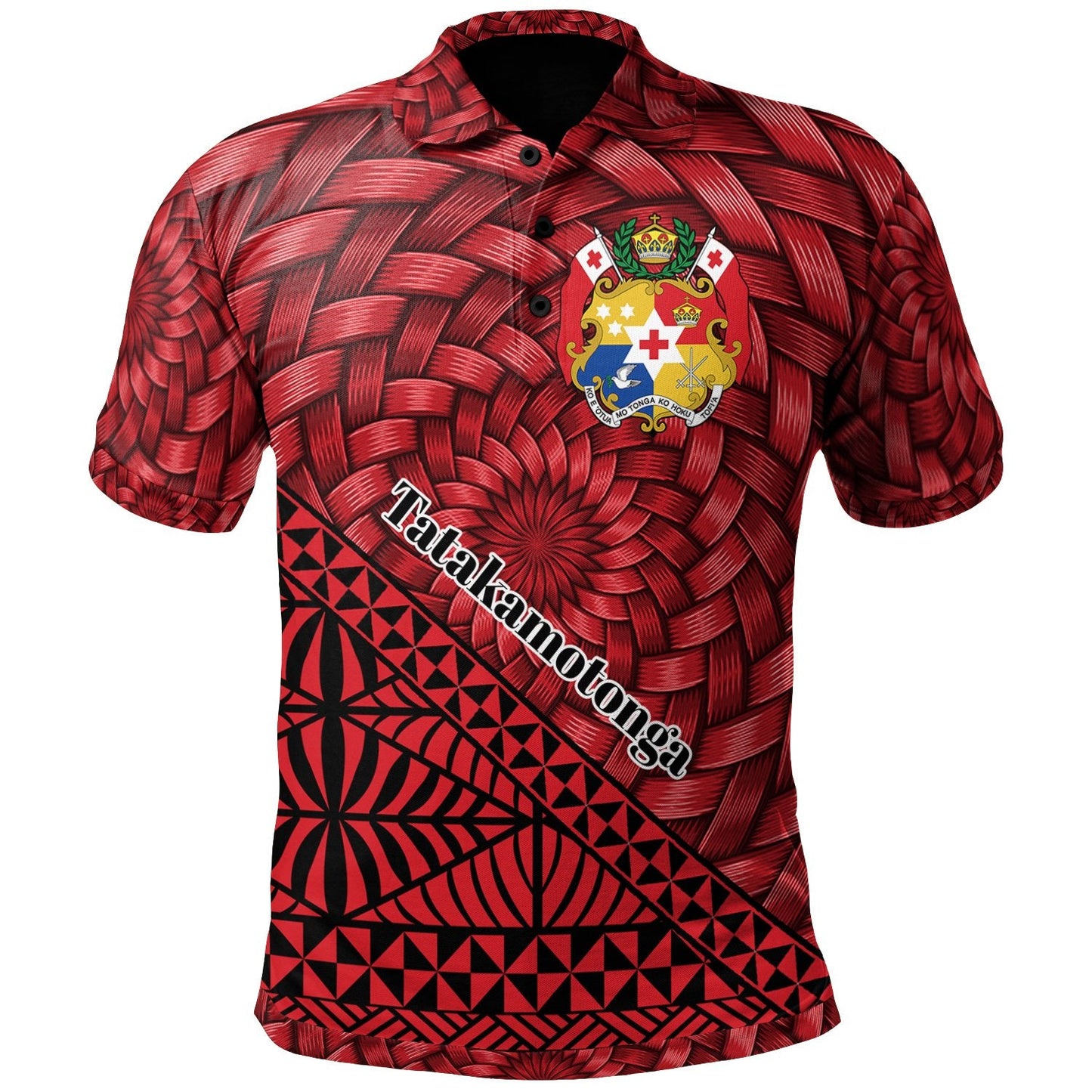 Tonga Polo Shirt - Tatakamotonga Tapa Patterns With Bamboo