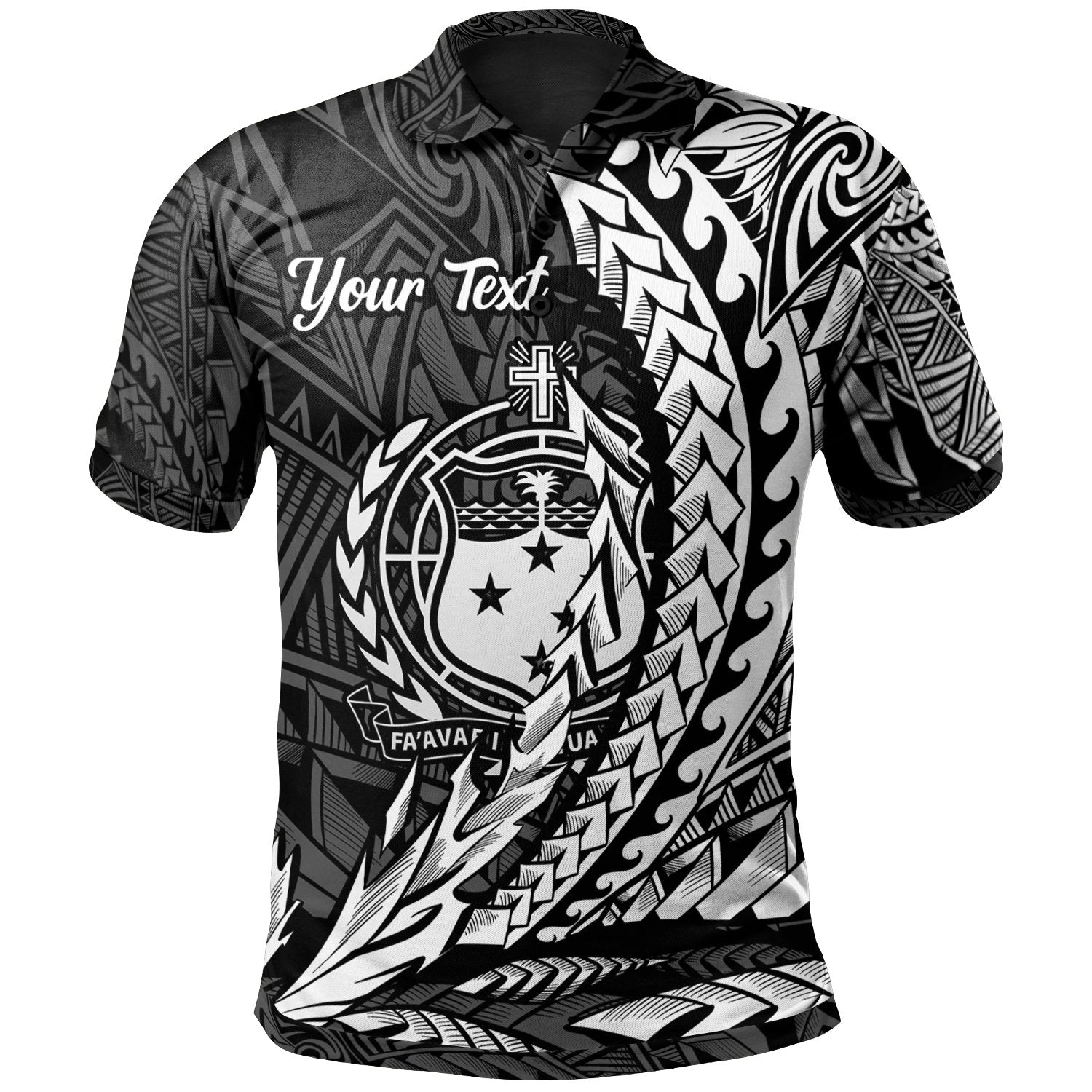 Samoa Polo Shirt - Custom Personalised White Wings Style