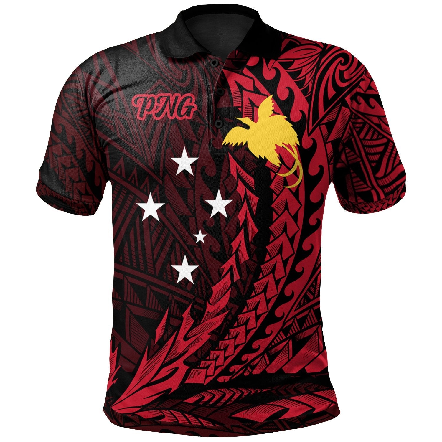 Papua New Guinea Polo Shirt - Wings Style