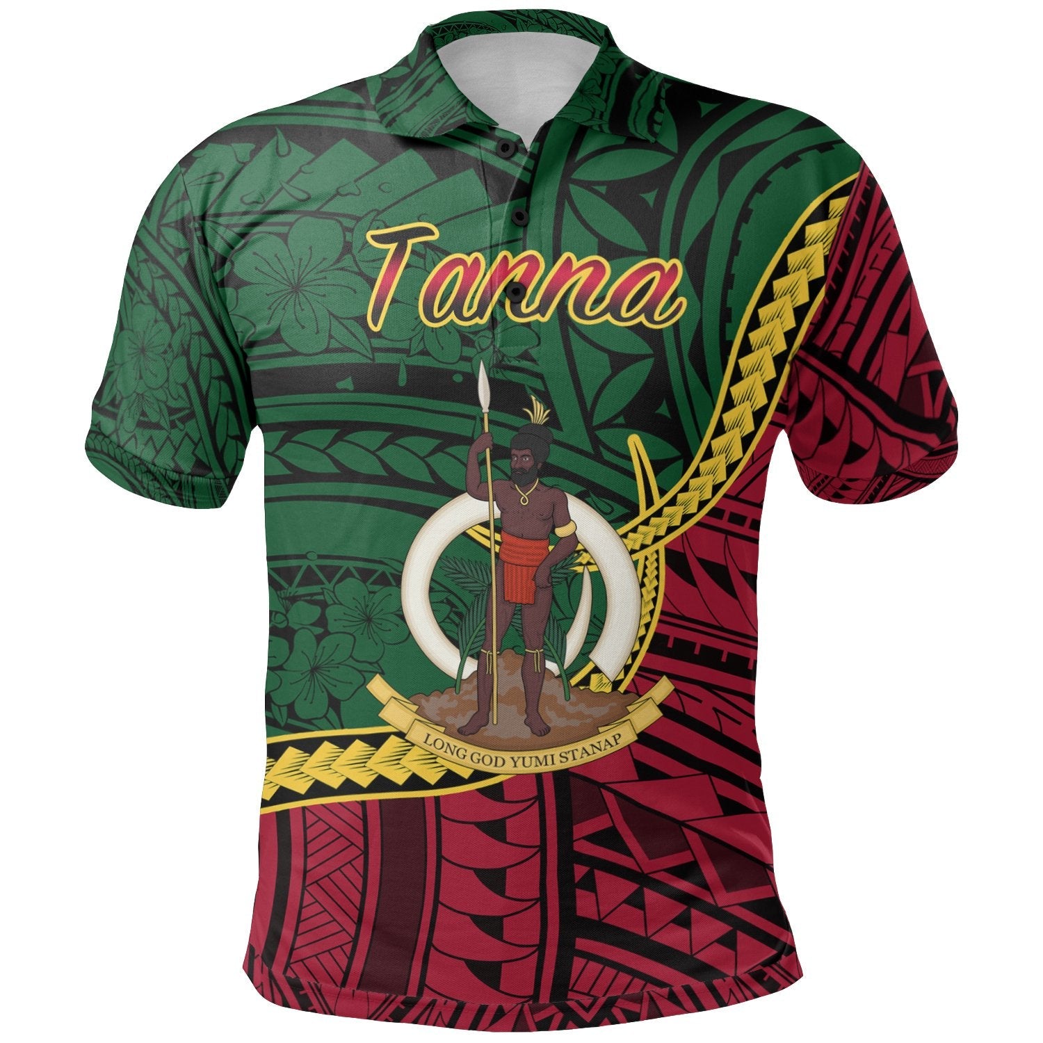 Vanuatu Polo Shirt - Tanna Seal Of Vanuatu Polynesian Patterns