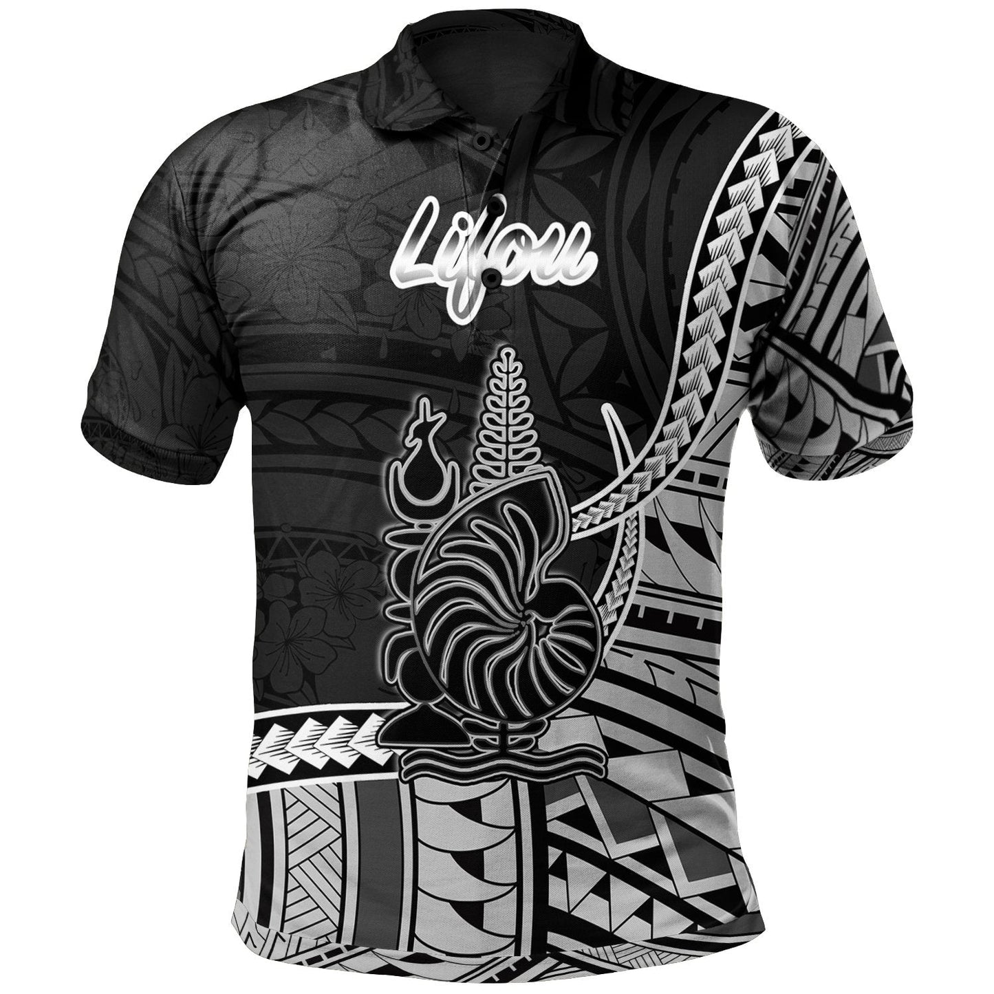 New Caledonia Islands Polo Shirt - Lifou Seal Of New Caledonia Islands Polynesian Patterns