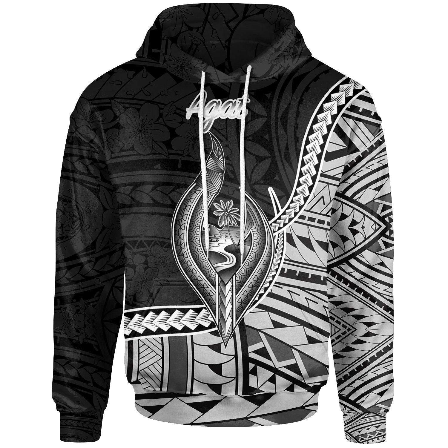 Guam Hoodie 'gat Seal Of Guam Polynesian Patterns