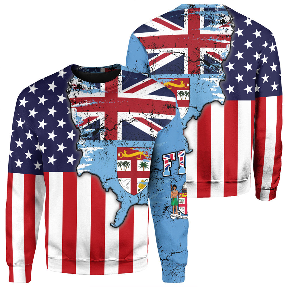 Fiji With America Flag Sweatshirt