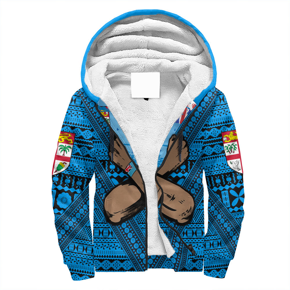 Fiji Bula Flag Sherpa Hoodie