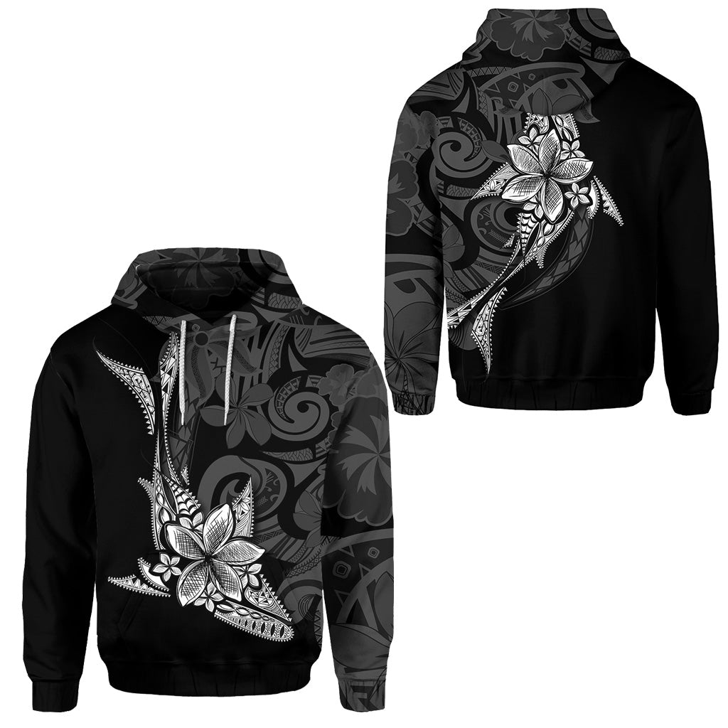 Fiji Hoodie Fish With Plumeria Flowers Style Ver 1