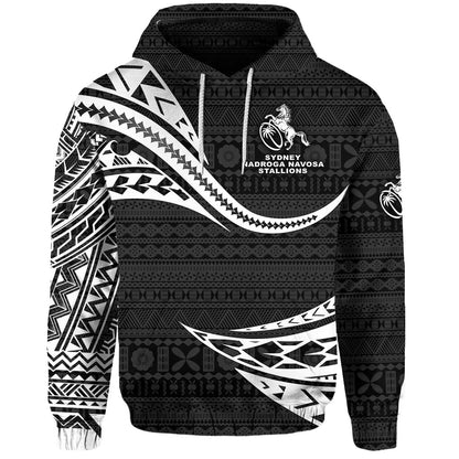 Fiji Rugby Hoodie Sydney Nadroga Navosa Stallions Unique Version Black