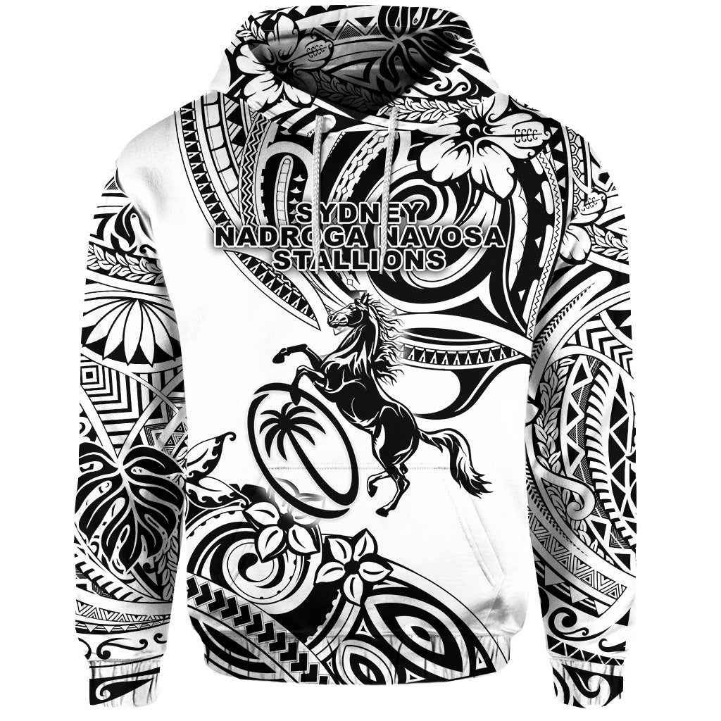 Fiji Rugby Hoodie Sydney Nadroga Navosa Stallions Unique Vibes White