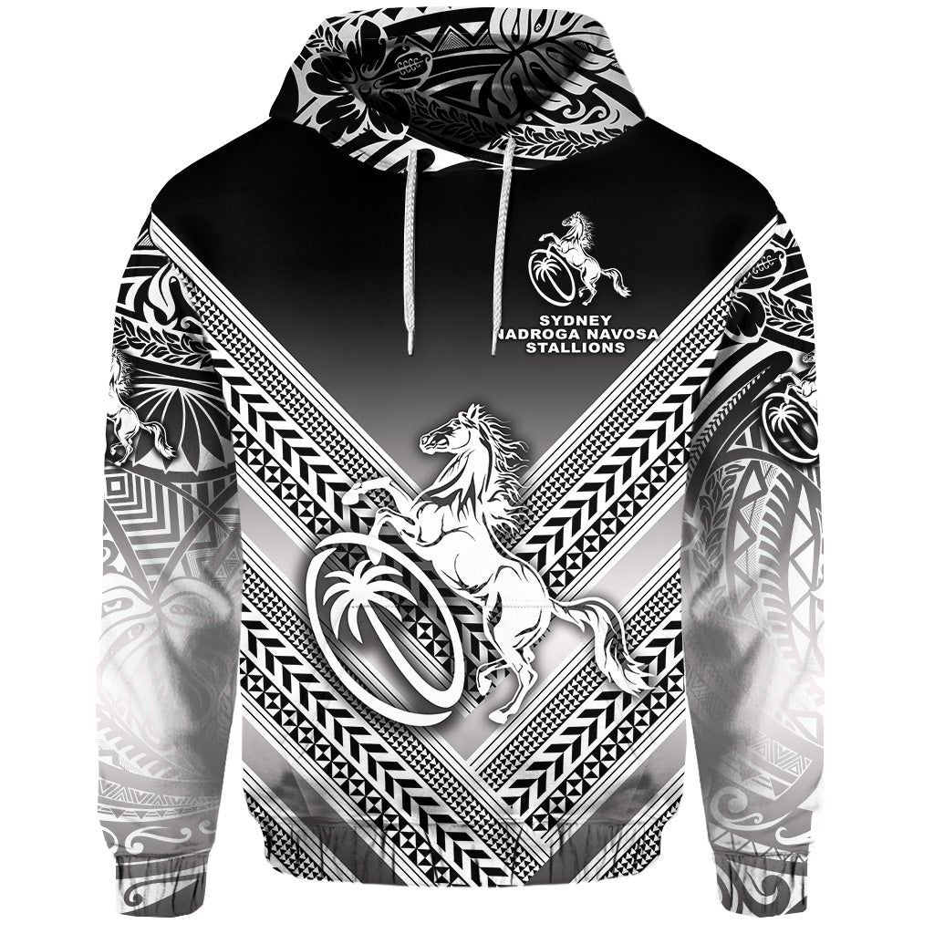 Fiji Rugby Hoodie Sydney Nadroga Navosa Stallions Creative Style Gradient Black