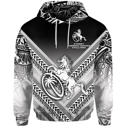 Fiji Rugby Hoodie Sydney Nadroga Navosa Stallions Creative Style Gradient Black