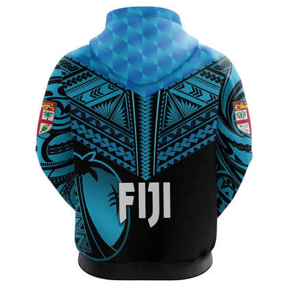 Fiji Rugby Hoodie Coconut Sporty Vibes Black