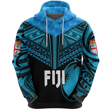 Fiji Rugby Hoodie Coconut Sporty Vibes Black