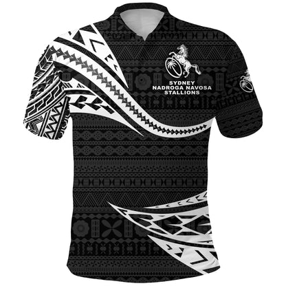 Fiji Rugby Polo Shirt Sydney Nadroga Navosa Stallions Unique Version - Black