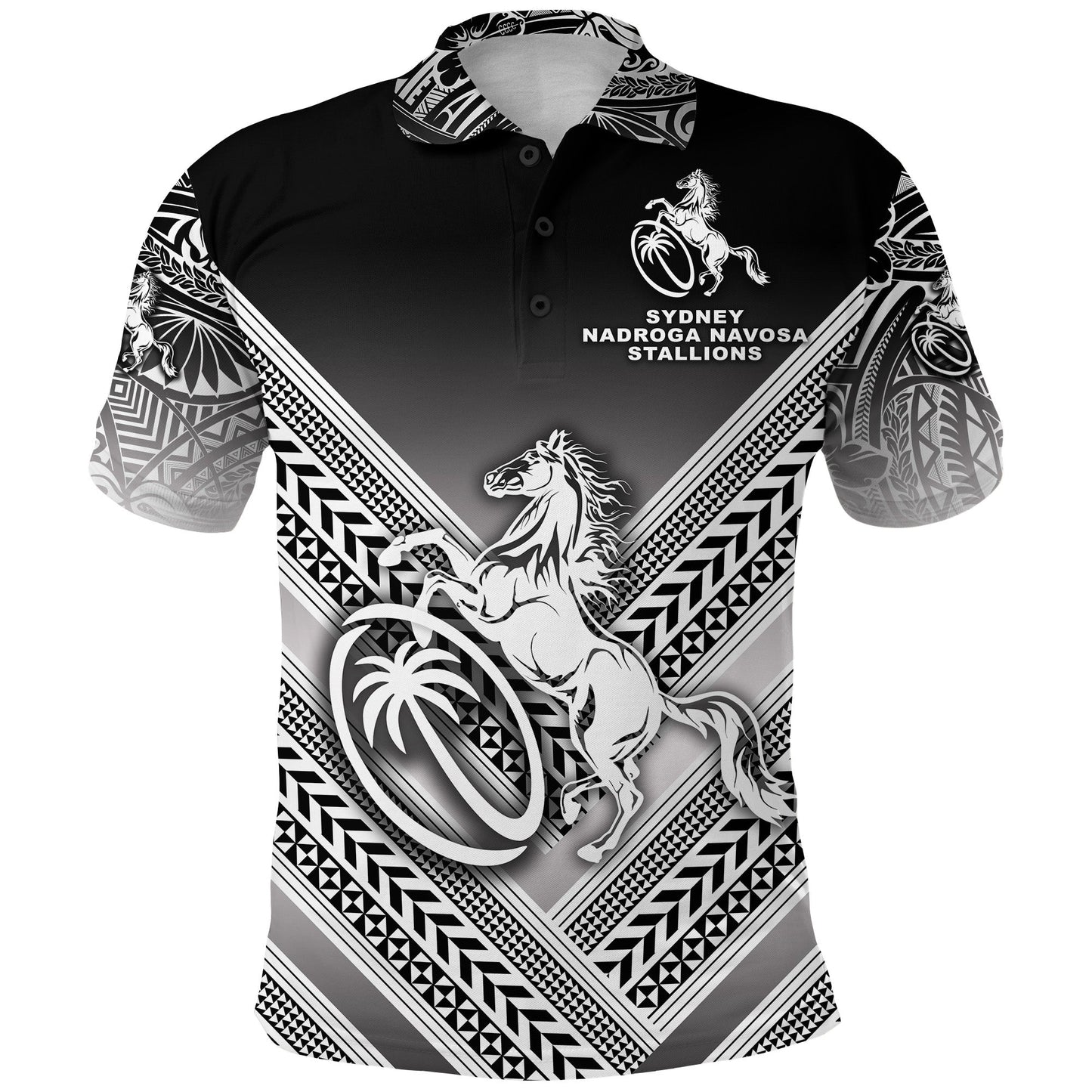 Fiji Rugby Polo Shirt Sydney Nadroga Navosa Stallions Creative Style - Gradient Black