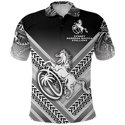 Fiji Rugby Polo Shirt Sydney Nadroga Navosa Stallions Creative Style - Gradient Black