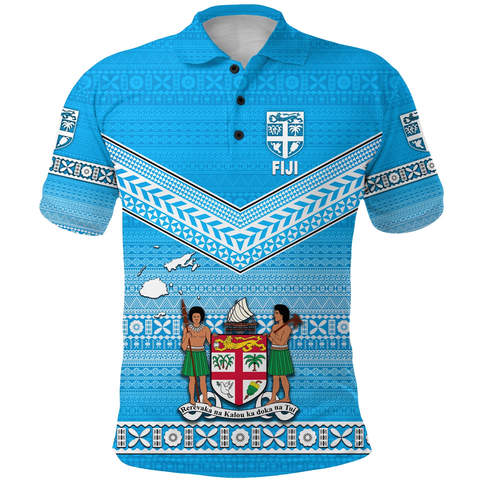 Fiji Polo Shirt Tapa Simple Style