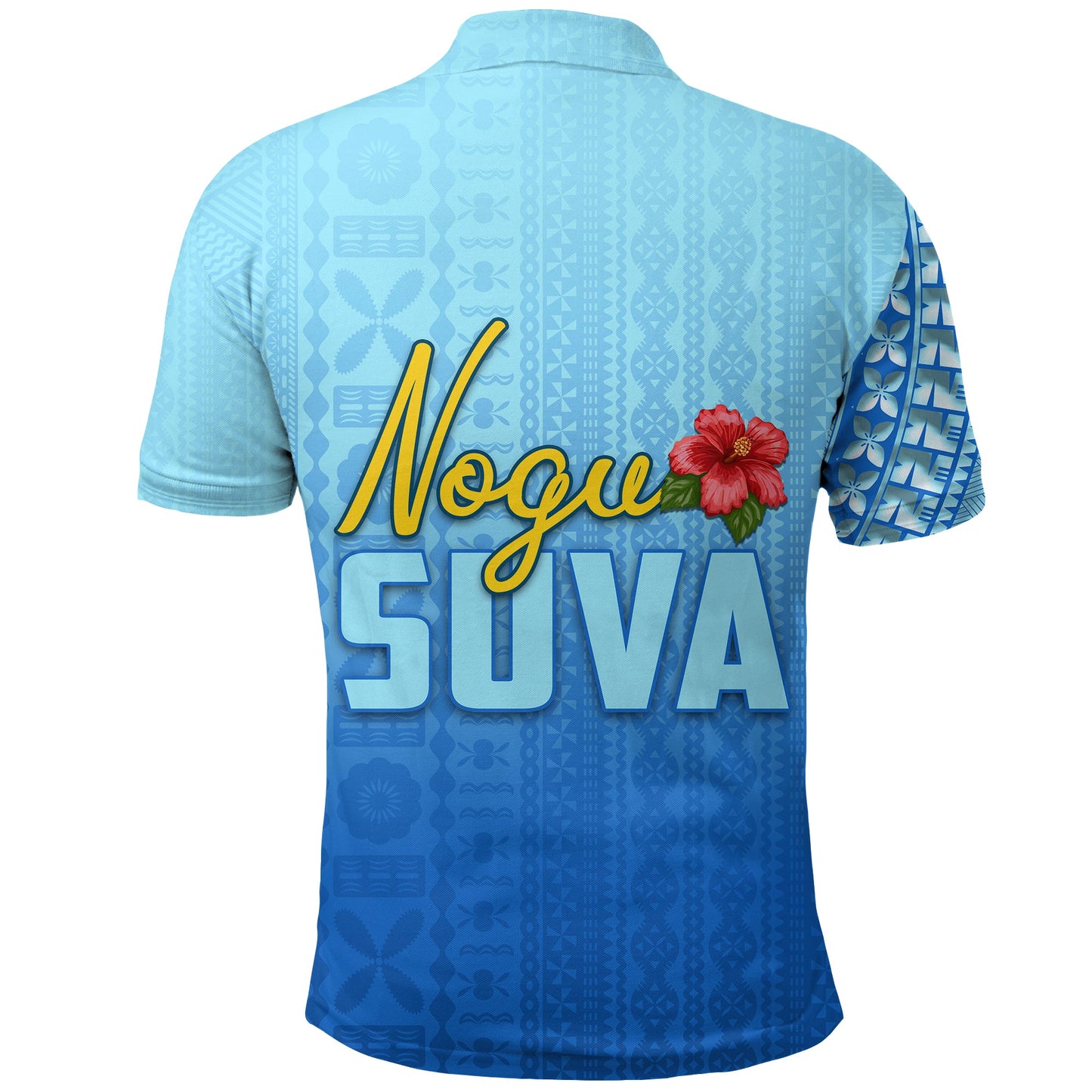 Nogu Suva Rugby Fiji Polo Shirt - Tapa Blue
