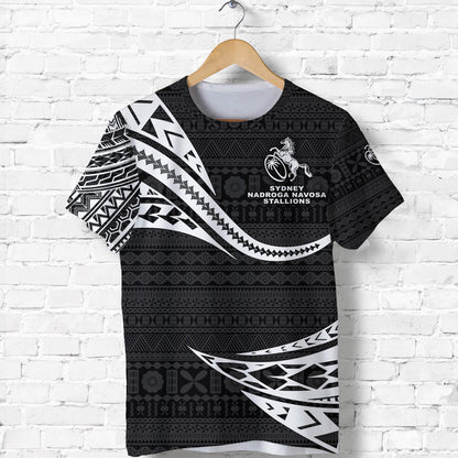 Fiji Rugby T Shirt Sydney Nadroga Navosa Stallions Unique Version Black