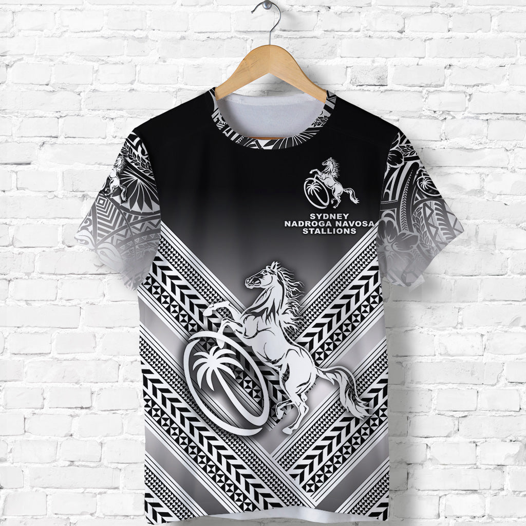 Fiji Rugby T Shirt Sydney Nadroga Navosa Stallions Creative Style Gradient Black
