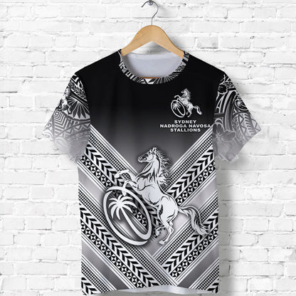 Fiji Rugby T Shirt Sydney Nadroga Navosa Stallions Creative Style Gradient Black