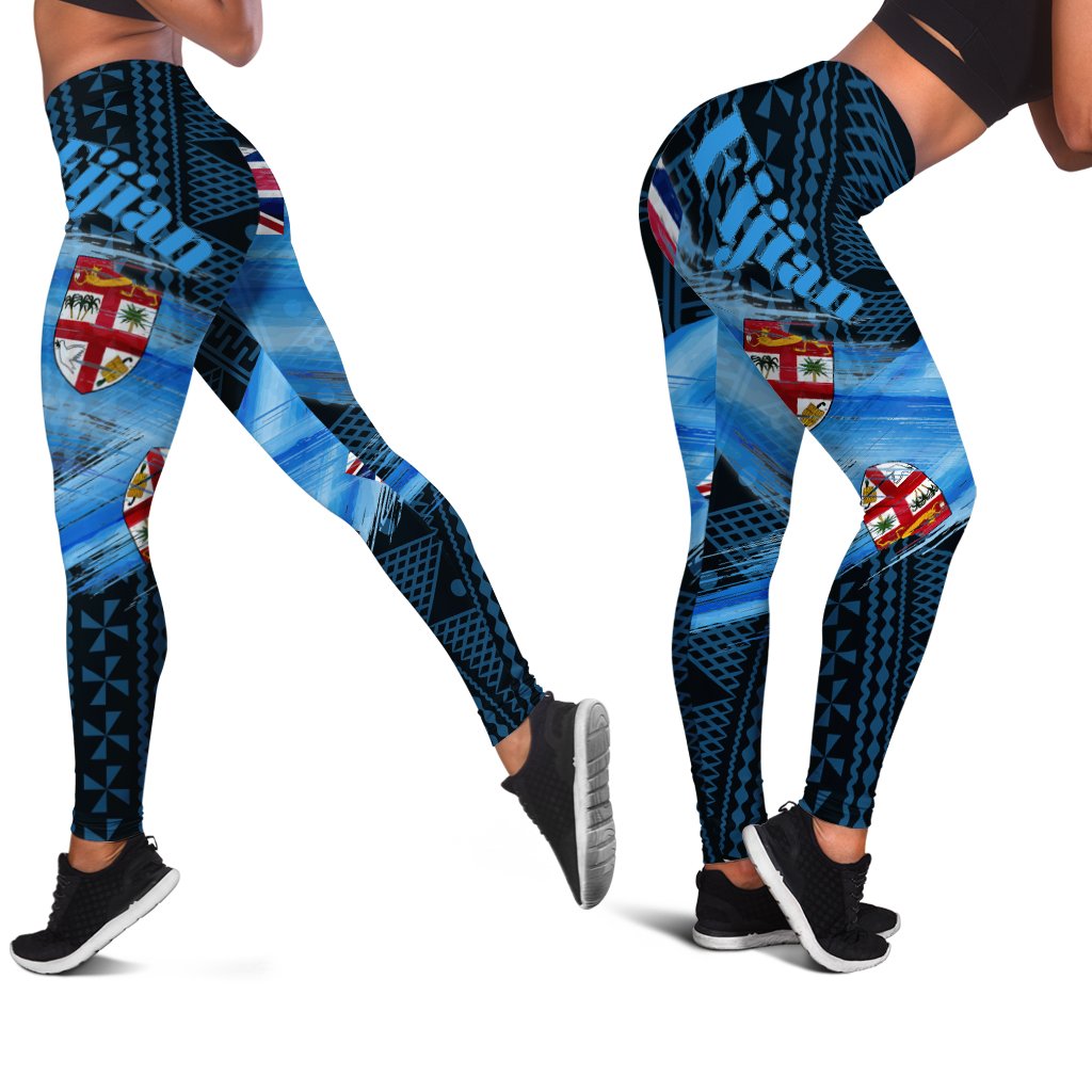 Fiji Leggings - Fijian Flag In Brush