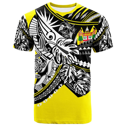 Fiji T Shirt Tribal Jungle Yellow Pattern