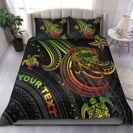 Fiji Custom Personalised Bedding Set Reggae Turtle