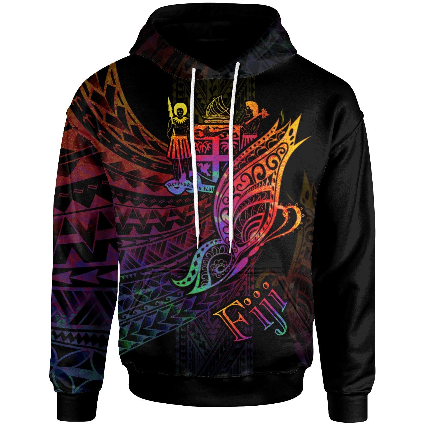 Fiji Hoodie Butterfly Polynesian Style