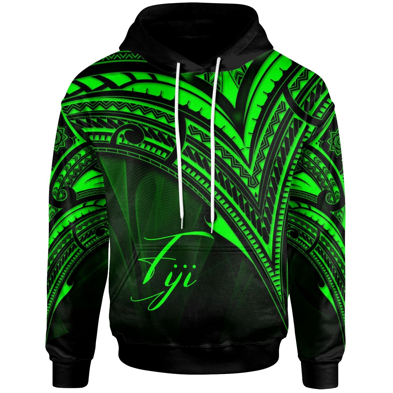 Fiji Hoodie Green Color Cross Style
