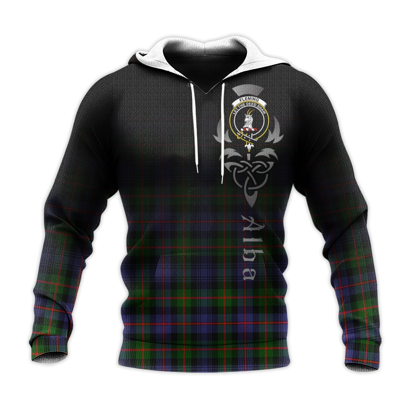 Printivon Fleming Tartan Crest Alba Celtic Hoodie