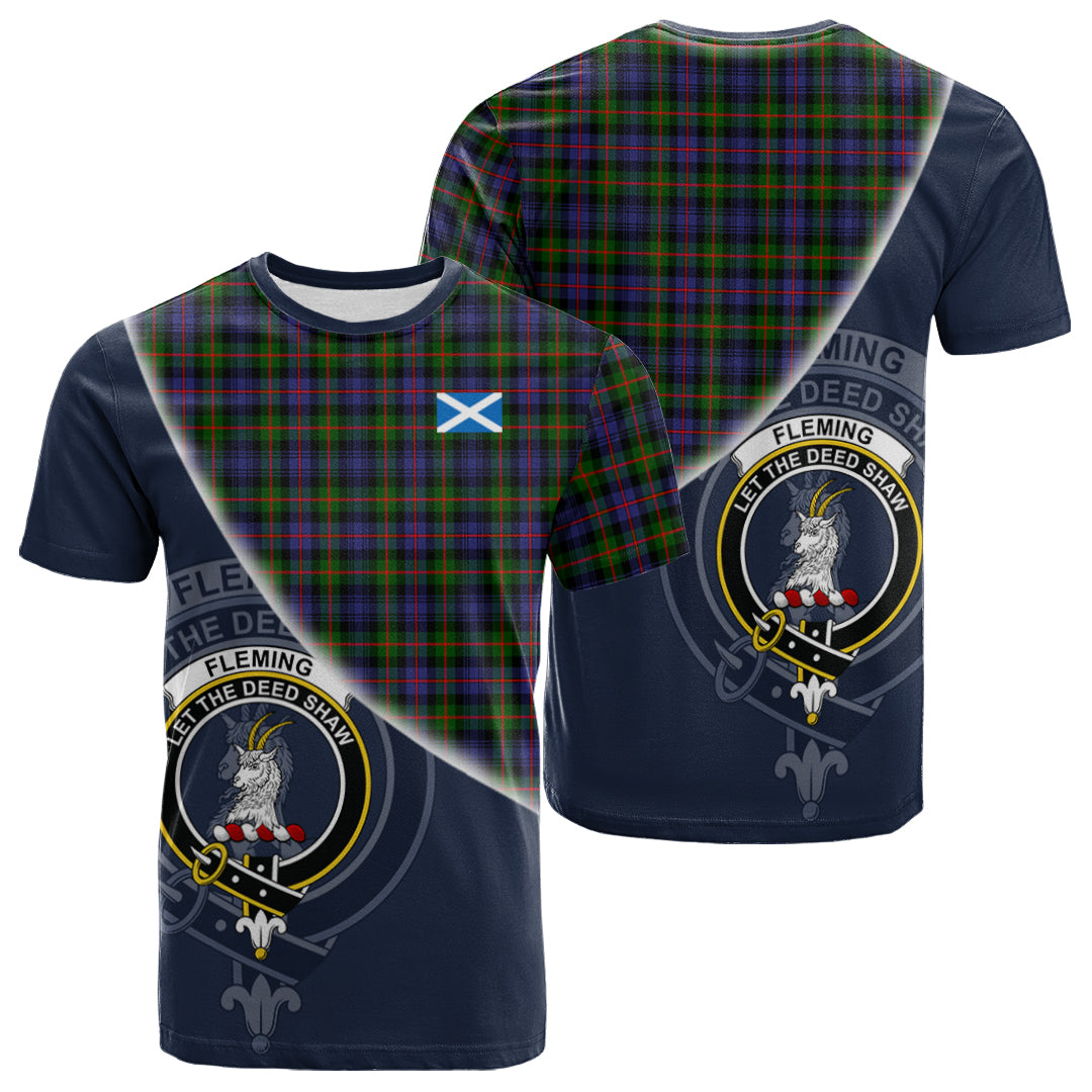 Printivon Fleming Tartan Scottish Crest T Shirt