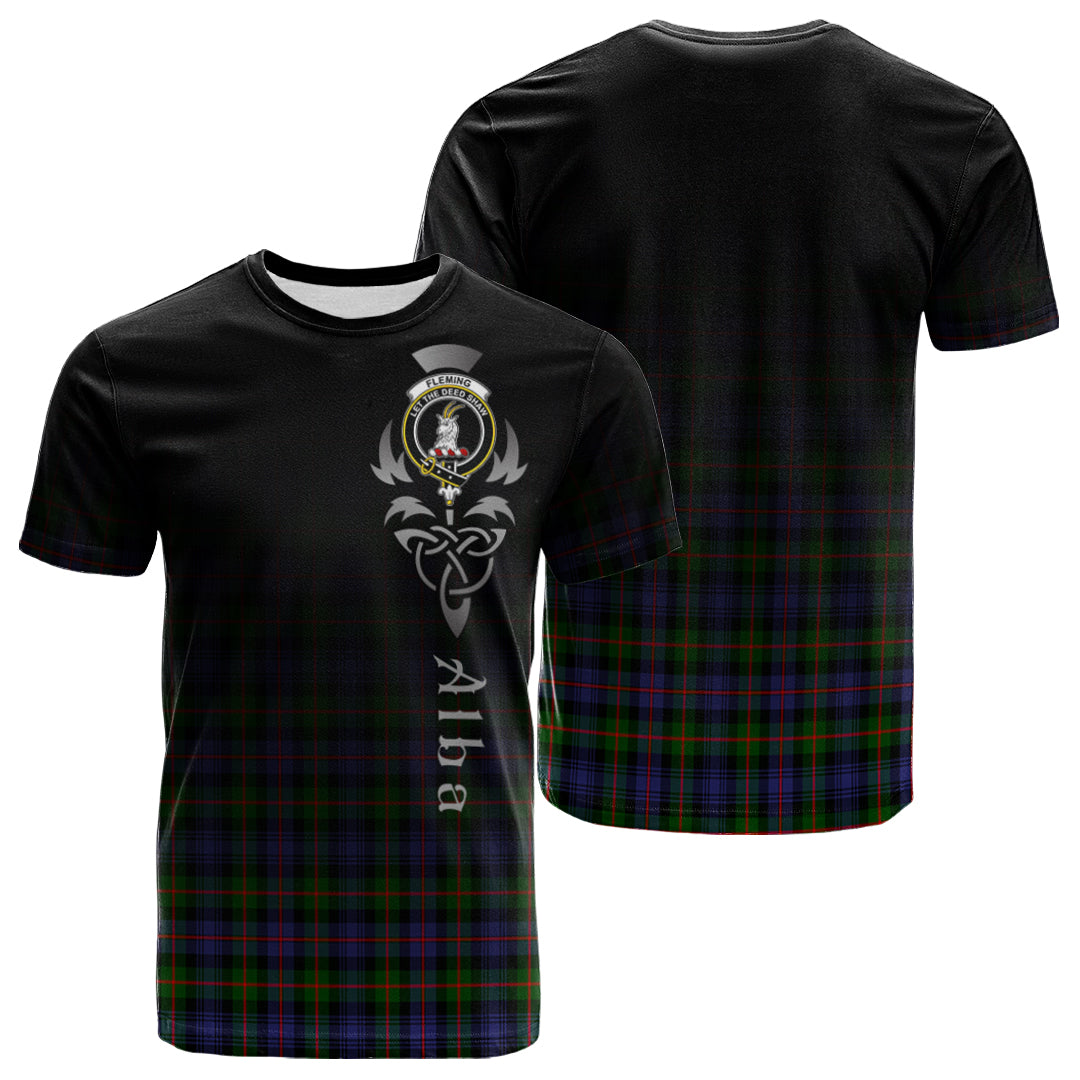 Printivon Fleming Tartan Crest Alba Celtic T Shirt