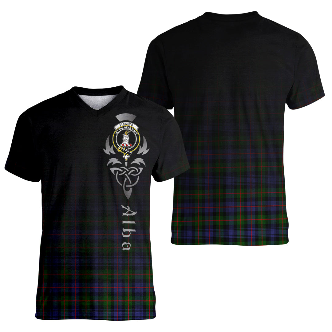 Printivon Fleming Tartan Crest Alba Celtic T Shirt